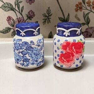 Pioneer Woman Frontier Rose Salt & Pepper Shakers, Floral Replacement Tableware